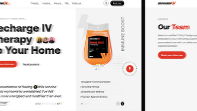 Recharge IV - Therapy Website 3d animation branding clinic counseling hero section home page infusion iv therapy landing page logo mental health mobile app design product psychologist psychotherapy showreel therapist therapy online ui web design