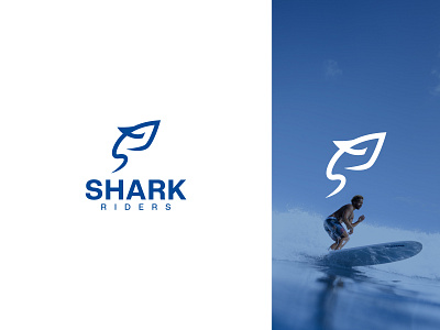 Shark Riders | Surfing academy logo abstract branding branding design concept icon logo logo mark logodesign logotype minimal minimalist minimalist logo rider shark shark logo surf surfer surfing logo visual identity