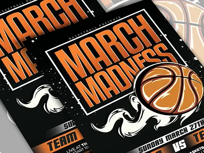 March Madness Flyer basketball design basketball flyer basketball poster college basketball college basketball poster event flyer flyer flyer design flyer template march madness march madness poster nba playoffs poster poster design print template sport flyer sport poster design sports template