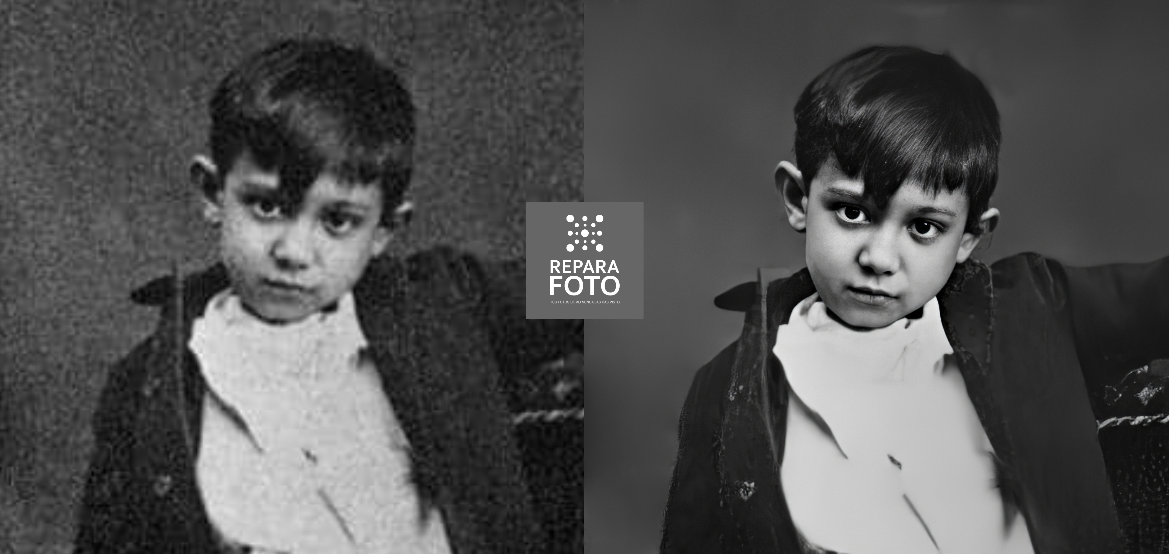Young Picasso 1889 restored and rescaled to ultra resolution ia inteligence artificial rephotographic restored upscaling