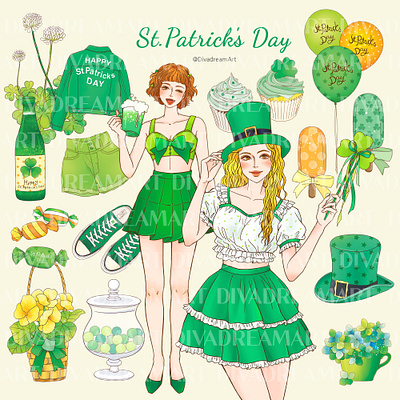 St Patricks Day Clipart design digitalart digitaldrawing drwawing graphic design illust illustration