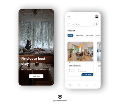 Design Find Stay App app mobile design design airbnb design ui design ux figma find stays design home rent app house rent house rent app ui ux