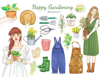 Spring Garden clipart design digitalart digitaldrawing drwawing graphic design illust illustration