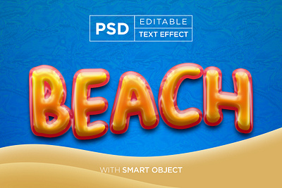 beach editable text effect, liquid text effect 3d background beach design editable effect effects font font effect graphic design illustration liquid logo mock up mockup style summer text effect typography vacation