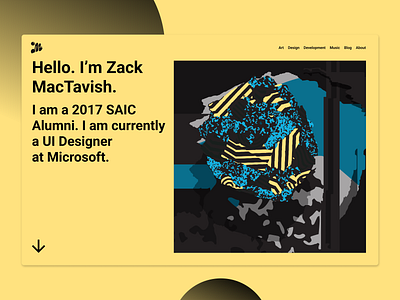 Portfolio Landing page layout art artist autolayout branding dailyui design designer ui uidesign ux zachary mactavish zack mactavish