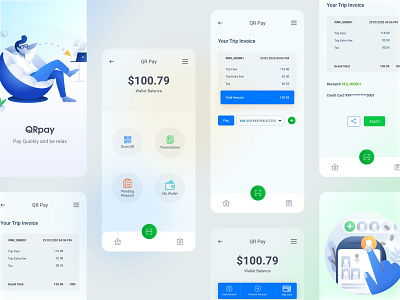 QRpay glassmorphism payment app design app design app glassmorphism app screens app ui app ui deisgn app ux blue app glassmorphism green app mobile app modern app payment payment app design professional design qr app qrapp screens ui deisgn ui screens ux design