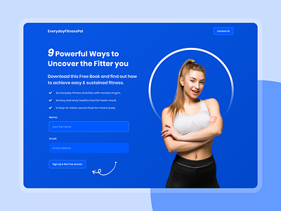 EverydayFitnessPal V.01 - Header Exploration adobe photoshop adobe xd design figma fit fitness fitnesswebsite graphic design landingpage ui ui design uiux ux ux design webdsign websitedesign