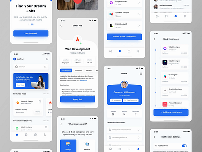 Jobfind - Jobseeker Mobile App UI KIT animation interface job job mobile job seeker jobs jobseeker linkedin mobile mobile animation mobile app mobileapp product ui uidesign