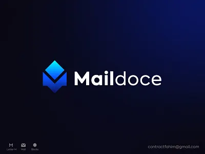 Maildoce logo design blocks creative gmail gmail logo letter logo letter m logo logo design logo mark m mail modern monogram safe secure security