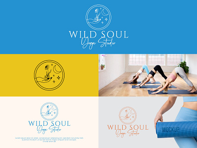 Yoga studio logo template, health & wellness business branding d beauty brand design branding business design feminine hand drawn illustration label design logo template vector yoga logo