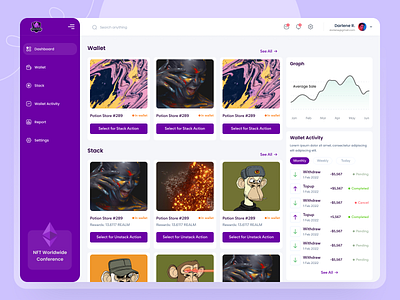 NFT- Staking Dashboard Design application art crypto dashboard design nft smart staking ui uiux web