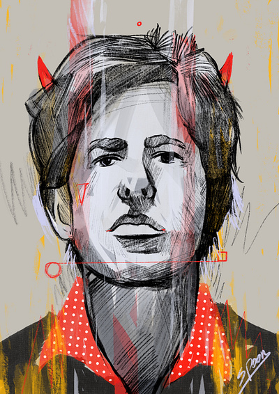 Spoon-man character faces frontman illustrated portrait illustration illustrator musician people portrait portrait illustration procreate rocknroll spoon