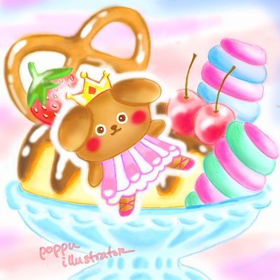 BALLERINA BEAR animation ballerina ballet bear desserts dessets digitalart digitaldrawing graphic design illustration marshmallow pink pudding sweet
