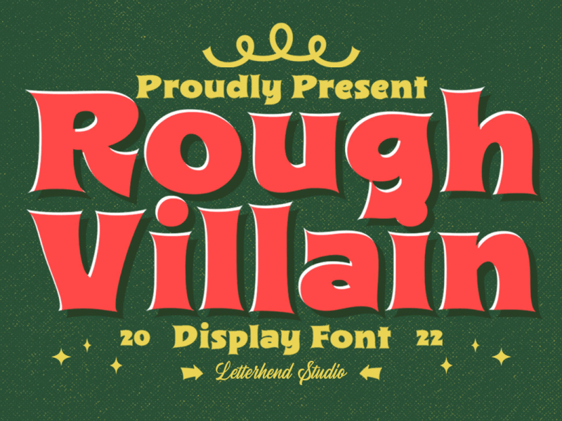Rough Villain - Display Font freebies hand lettering happy font