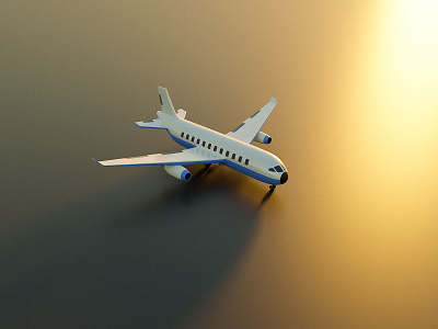 Airplane II 3d blender cycles lowpoly