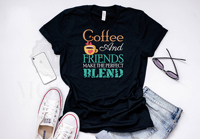 Coffee And Friends T-shirt amazon coffee coffee t shirt coffee tee graphics tee merch typography vector