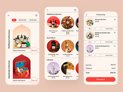 E-commerce app for hair care app app design e commerce e commerce app e commerce design e commerce shop ecommerce ecommerce app hair care ios ios app design mobile mobile app design mobile ui mvp online store personal care shop ui ux