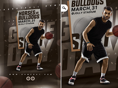 Basketball Game Day Flyer night player playground print sport university