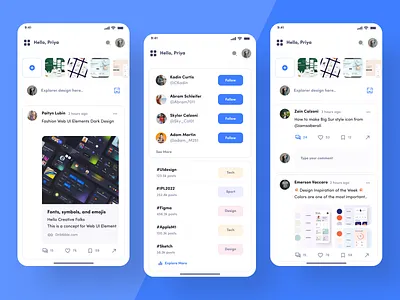 Designer Social Feed UI Design app app design application creativity design feed mockup product design social social design social media social platform ui ux web design website website design