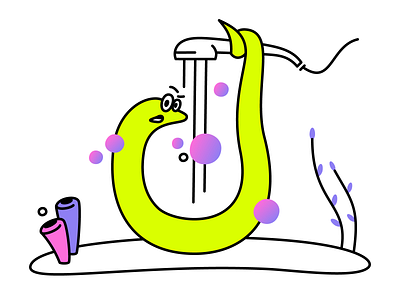 Come back later! comebacklater design eel fish graphic graphic design illustration illustrator sea sealife shower underthesea vector waiting