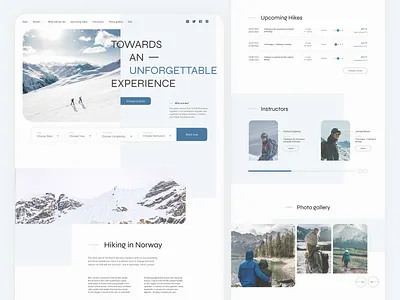 Mountain hiking club main page design hiking hiking club mountain hiking club website mountains route ui ux