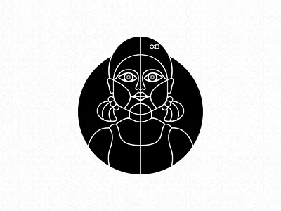 The girl from "Squidgame" black bw design game illustration illustrator logo paint painting print squid squidgame typography vector white