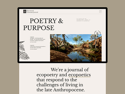 Plumwood Mountain Journal - poetry & purpose design poetry ui uiux webdesign website
