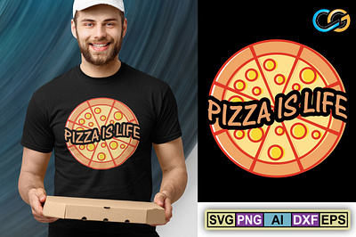 Pizza is life creativegraphics design graphic design illustration logo tshi tshirt design typography