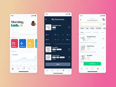Fitness & Workout Trainer App Design app coach design fitness gym mobile mobile design sport trainer training ui ux workout workout tracker