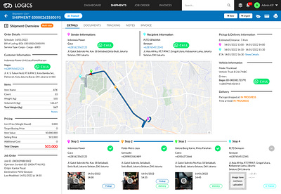 Logistics CRM UI Design (multi-stop scenario) design graphic design ui ux