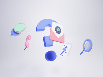 Customer Service 3d algolia b3d blender blender3d chat customer service design email help icons illustration phone search support