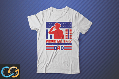 PROUD MILITARY DAD creativegraphics design graphic design illustration tshirt design usa tshirt vector
