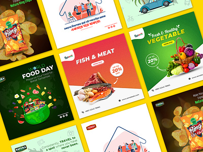 Social Media Banner Post Template Design Banner Ads advertisement animation bannerads branding business chips delicious design food fruits graphic design hunry illustration motion graphics onlinebanner photoshop socialmedia ui vegitable youtube