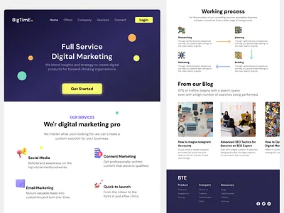 Digital Marketing Landing Page agency app digital marketing landing page home page landing landing page marketing ui web app webdesign website