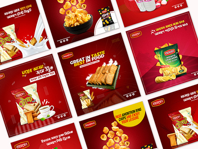 Social Media Banner Post Template Design Banner Ads advertisement animation bannerads biscuits branding business design facebook food graphic design illustration instagram motion graphics onlinebanner photoshop restaurant socialmedia toast youtube