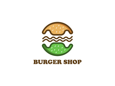 Burger Shop Logo concept brand identity branding burger cheese cheeseburger ecommerce fast food flat food hamburger logo onion restaurant sandwich shop snack vector visual identity