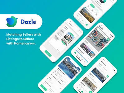 Dazle app application design mobile app mobile application real estate ui
