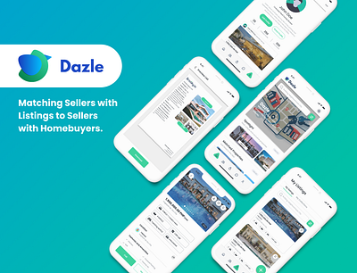 Dazle app application design mobile app mobile application real estate ui