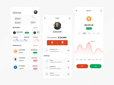 Cryptocurrency Exchange App Design app design crypto app design crypto exchange app crypto exchange design cryptocurrency app mobile app design startupbusiness uiux designers user interface