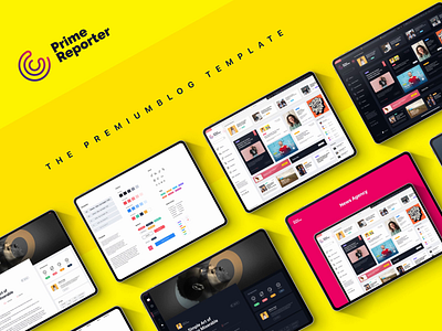 Prime Reporter | Premium Blog Template blog design dark mode default blog design design studio easy blog design easy web design figma light mode motion graphics news agency news magazine personal blog premium design ui ui components ui design ux ux design web template