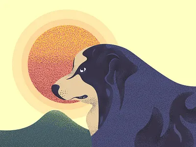 The top dawg abstract australian breed dog grain illustration illustration landscape shepherd