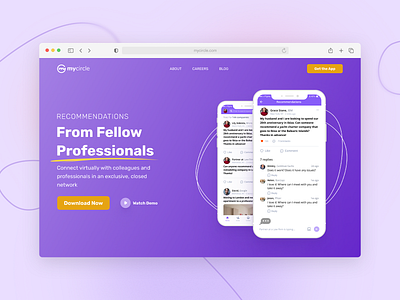 MyCircle app landing page web design