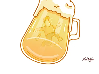 Drunk In Love [In Detail] beer character cute design drunk fun illustration life meme vector work