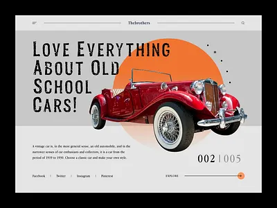 Vintage Car E-commerce Shop app car design e commerce interface online shop product retro shop ui uiux ux vehicle vintage vintage car vintage car shop web web design web header website