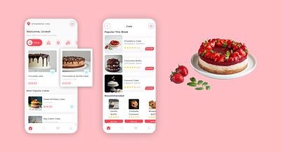 Cake Booking App UI Design | Cake Mobile App UI Design app app design app development cake booking cake booking app cake booking app design canada design graphic design mobile application ui uidesign uiux ux website design