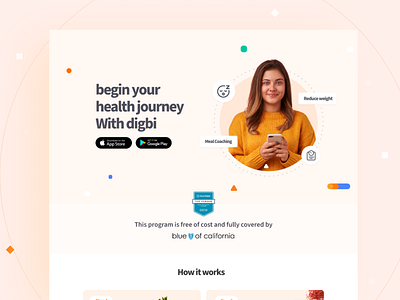 Health landing page ui app download app download page clean colorful fresh health health landing page healthy ui indian product designer indianpix landing page minimal omada omada health sanket sanket pal top indian design studio top indian uiux designer