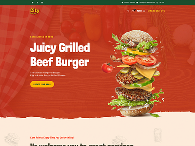 Restaurant Landing Page burgers fast food food gastro landing page pizza restaurant ui ux webdesign wordpress