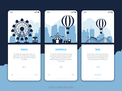 Roller Coaster Theme Park - Loading Screen app design concept design dailyui design illustration inspiration interaction loader loading screen minimal minimalistic mobile product design roller coaster scandinavia theme park tourism travelling ui ux