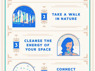 5 Ways to Practice Spiritual Self-care [ infographic design ] brassai cleanse community design energy health illustration meditation nature peaceful self care spiritual szende vector yoga