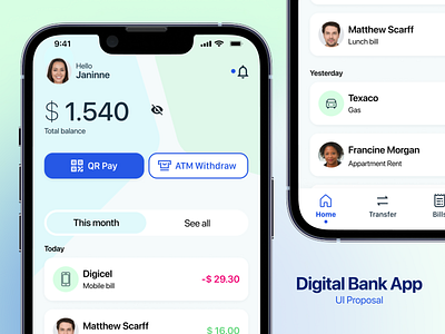 Digital Bank App app bank challenge design fintech job mobile money ui ux